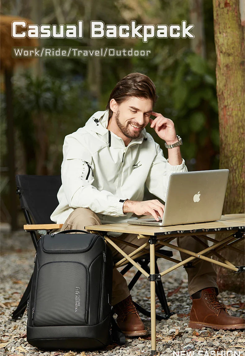Heroic Knight Business Backpack for Men Waterproof Travel 17.3" Laptop Backpack  High Capacity Multifunctional Pack USB Charging