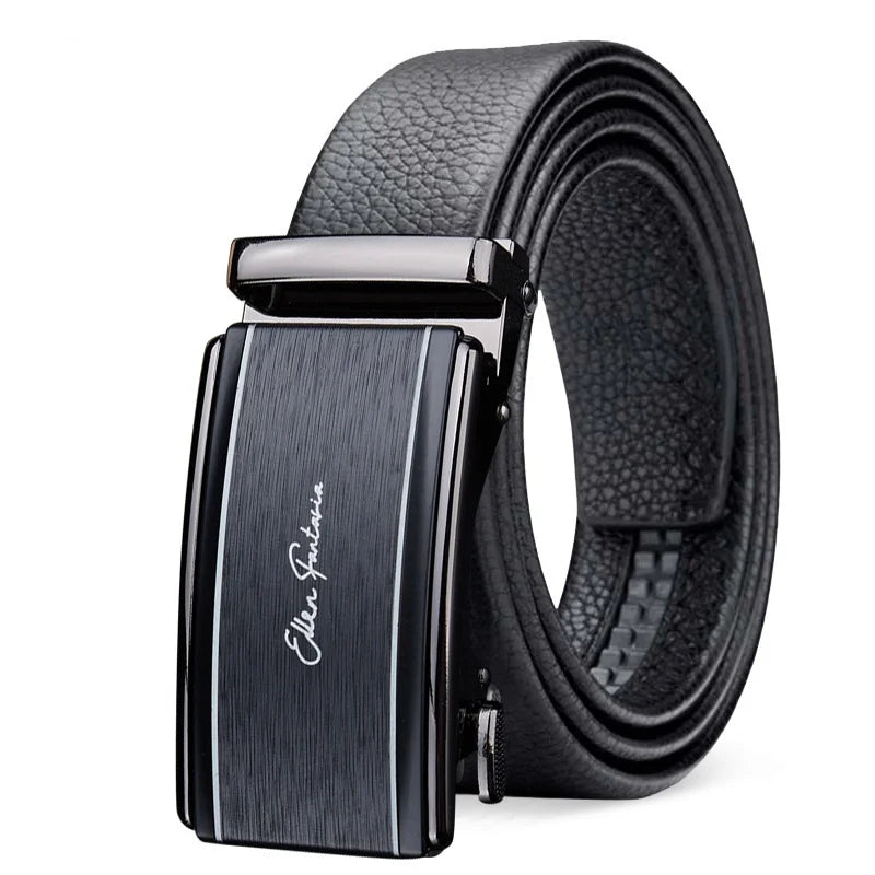 Genuine Cow Leather Automatic Belt For Men Formal Automatic Buckle Belt Genuine Leather Mens business Strap