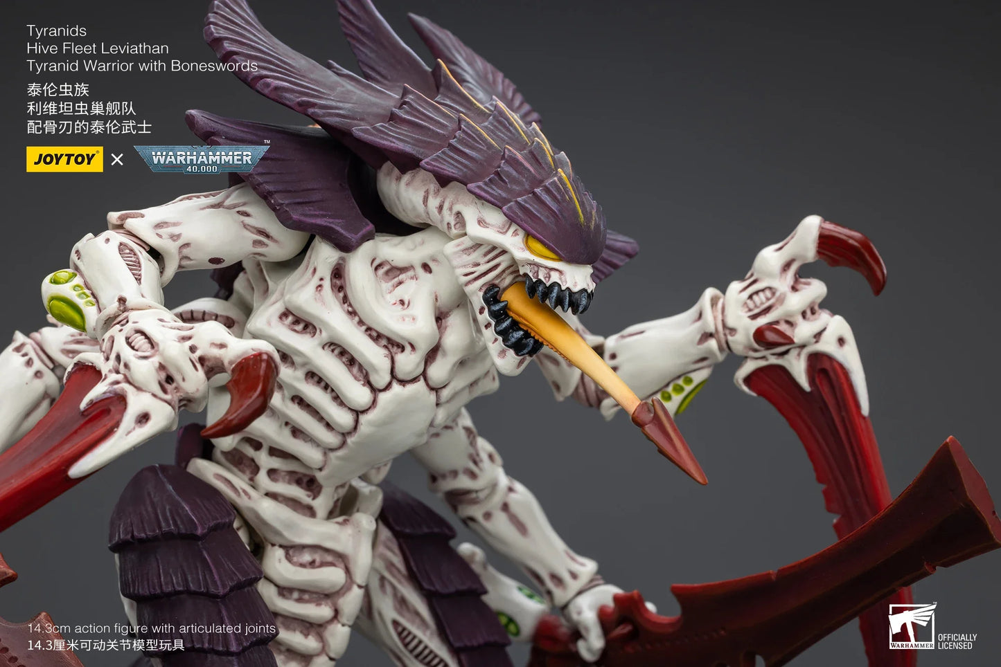 JOYTOY Warhammer 40k 1/18 Action Figures Tyranids Hive Fleet Leviathan Tyranid Warrior with Boneswordg