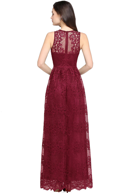 Burgundy Lace Evening Dresses For Women Deep V Neck Long Prom Party Gowns Elegant A Line Vestidos De Fiesta Formal Occasion Robe