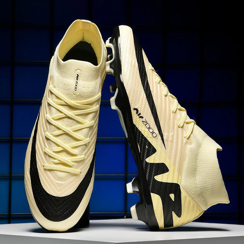 Men Light Soccer Shoes Ankle Football Field Boots Outdoor Non-slip Grass