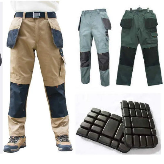 Men's Multi-Pocket Cargo Pants Outdoor Work Pants Wear-Resistant Pants Worker's