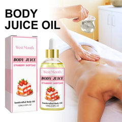 Strawberry Body Oil Moisturizing Natural Strawberry Body Massage Oil 120ml Lightweight Handcrafted Body Oil for Soft Moisturized