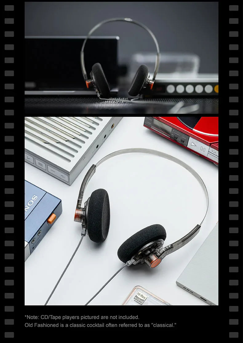 MOONDROP OLD FASHIONED On-Ear Headphone 40mm large dynamic driver 0.78-2pin 3.5mm Plug