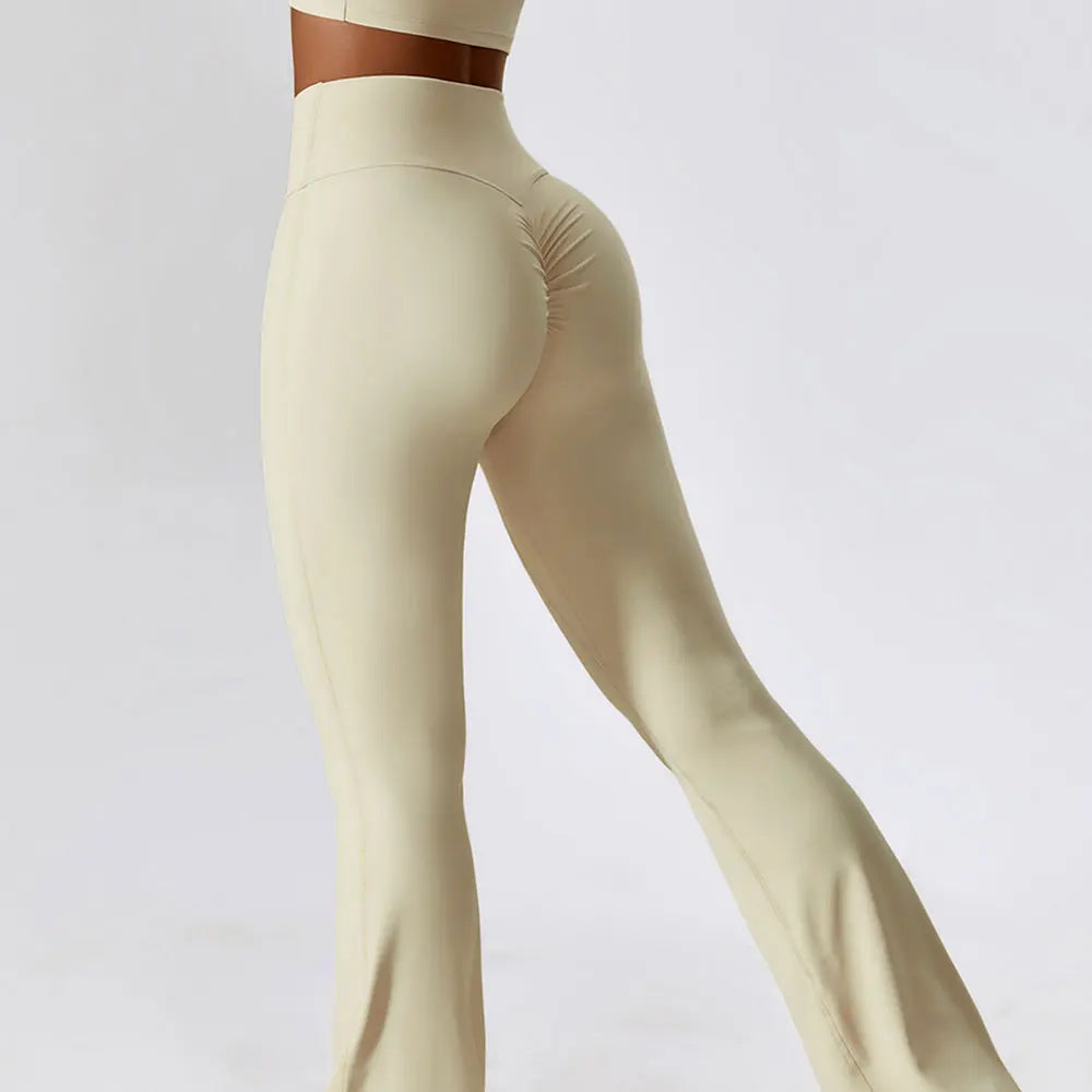 Women Wide-leg Pants Yoga Leggings Tights High Waist Leisure Flared Pants Dance