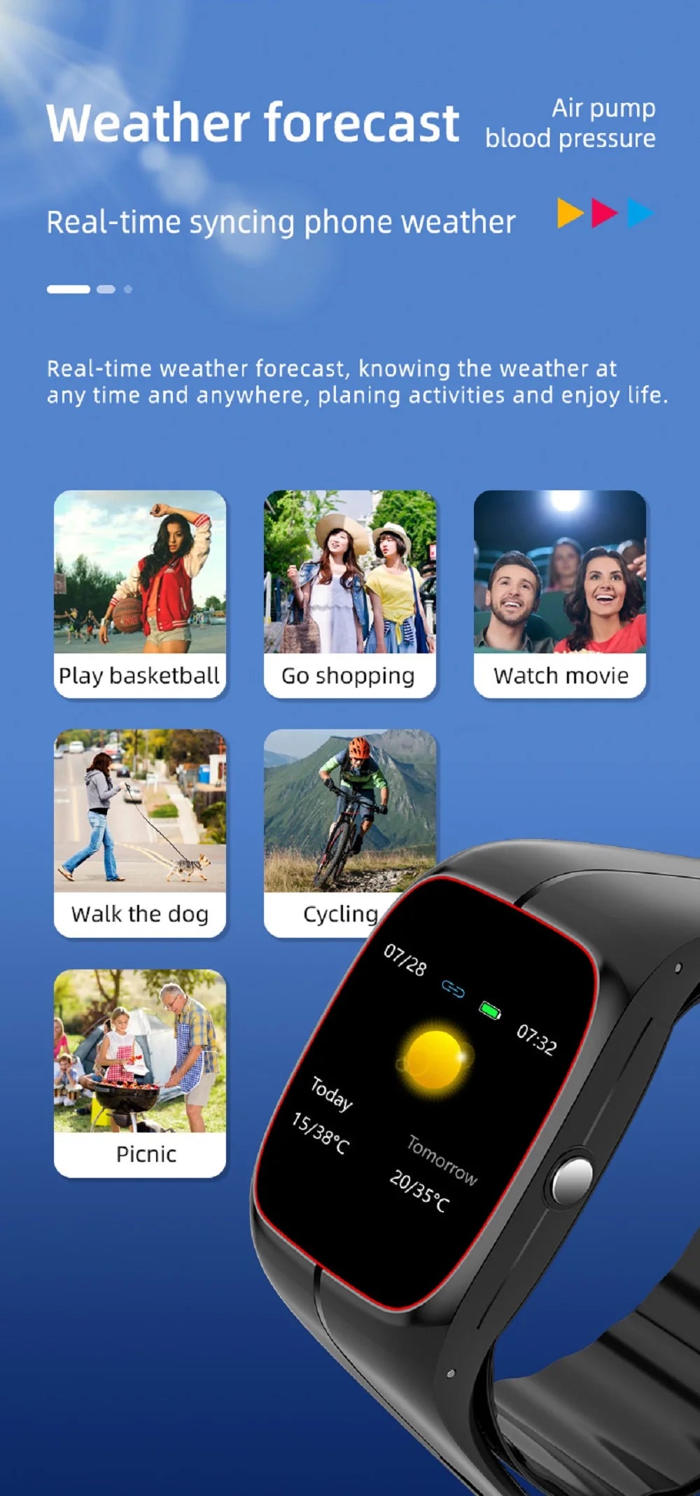 Blood Oxygen Blood Pressure Body Temperature Heart Rate Monitor Smartwatch Men Waterproof Sleep Sport Health Smart Watches Women