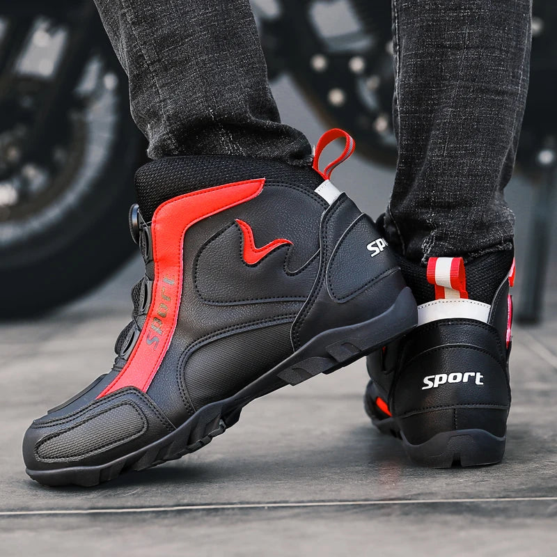 Motorcycle shoes men high top professional Riding boots Fashion outdoor plus size casual soft sole sports boots Motorcycle boots