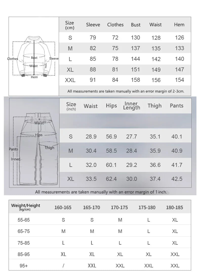 Gsou Snow 2025 Solid Color Professional Snowboard Suit Windproof Waterproof Breathable Unisex Ski Jacket And Pants for Men Women