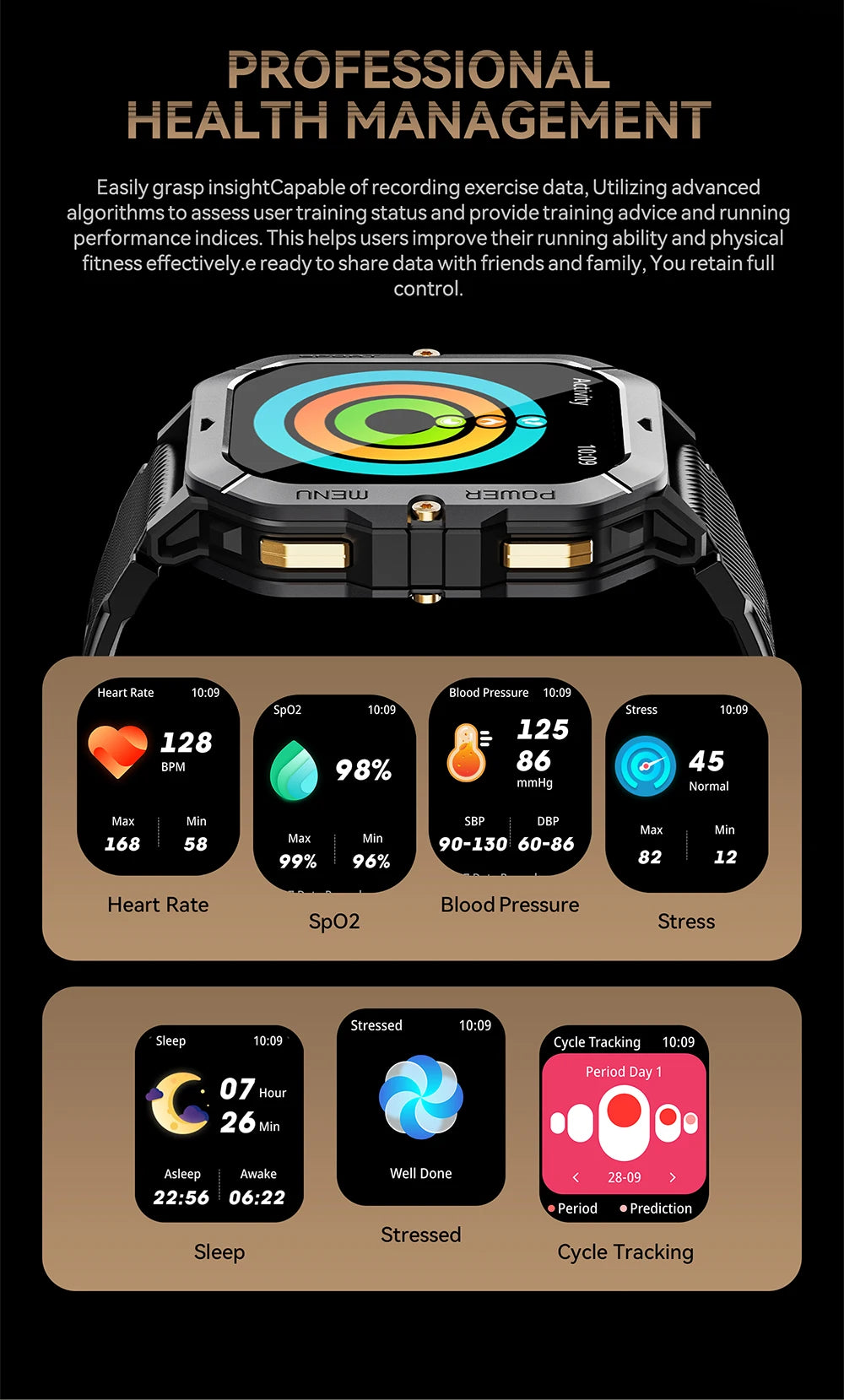 CUBOT C28 Waterproof Smart Watch Men 2.02 Inch Fitness Tracker Sport Wrist Smartwatch For Android IOS Bluetooth Call