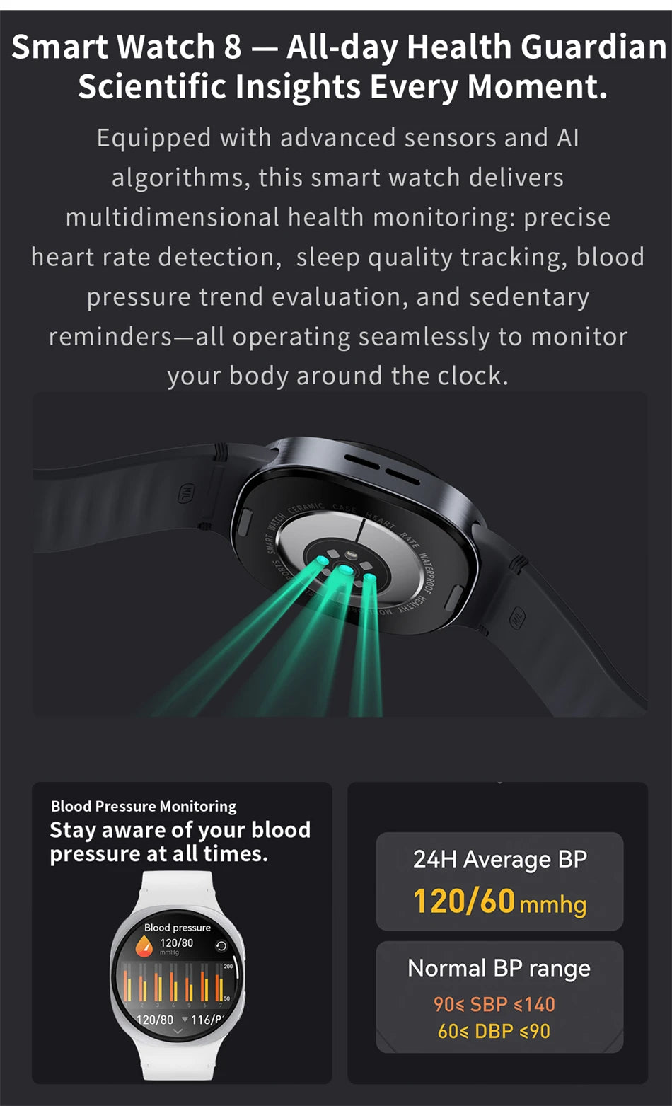 2025 New Smart Watch 8 Classic 46mm Ultra HD Screen ChatGPT GPS NFC Compass Clock Bluetooth Call Waterproof Smartwatch Men Women