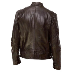 Motorcycle Mens PU Jacket Biker Leather Coats Windbreaker Leather Jacket Men