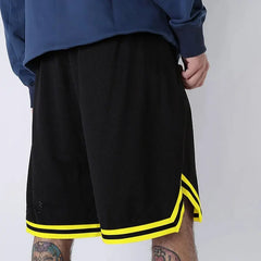 Men's Shorts Black And Yellow Patchwork No.8 And 24 Basketball Pants Casual