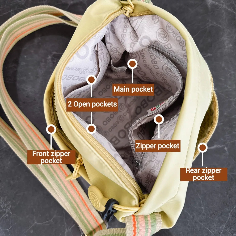 Ultra-light Nylon Crossbody Bag for Women Adjustable Wide Strap Lightweight