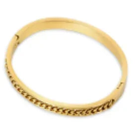 Stainless Steel Inlaid Zircon Bangle Round Bracelets