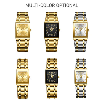 LiEBIG Luxury Golden Quartz Wristwatches For Female Girl Male Fashion 30m Waterproof Women Ladies Mens Watches Relogio Feminino