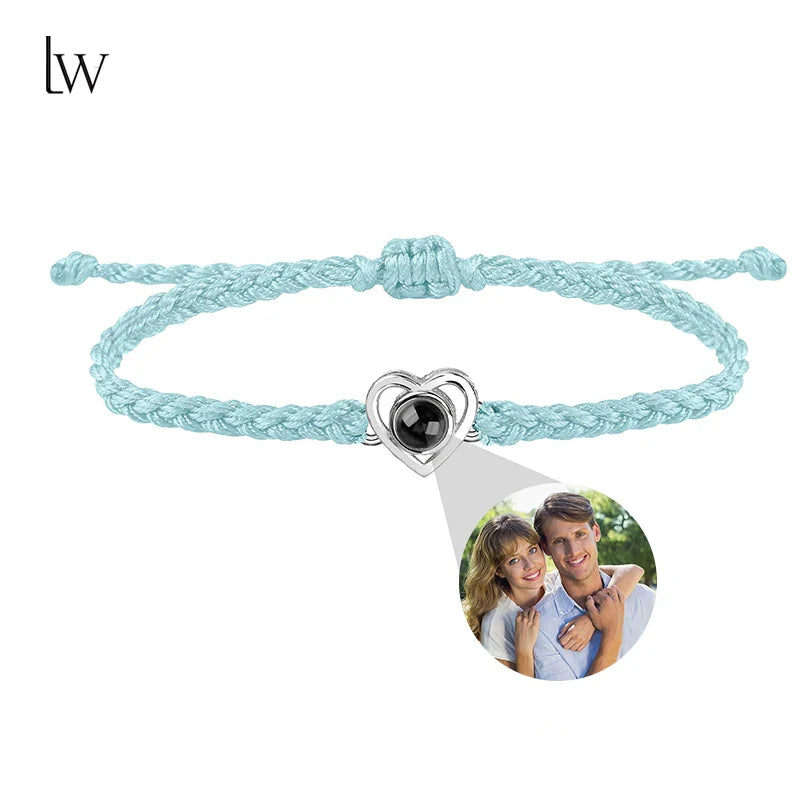 Custom Bracelets with Picture Personalized Gifts for Women Men, Custom Photo projection Bracelet Gifts for Couple/Family/Friend