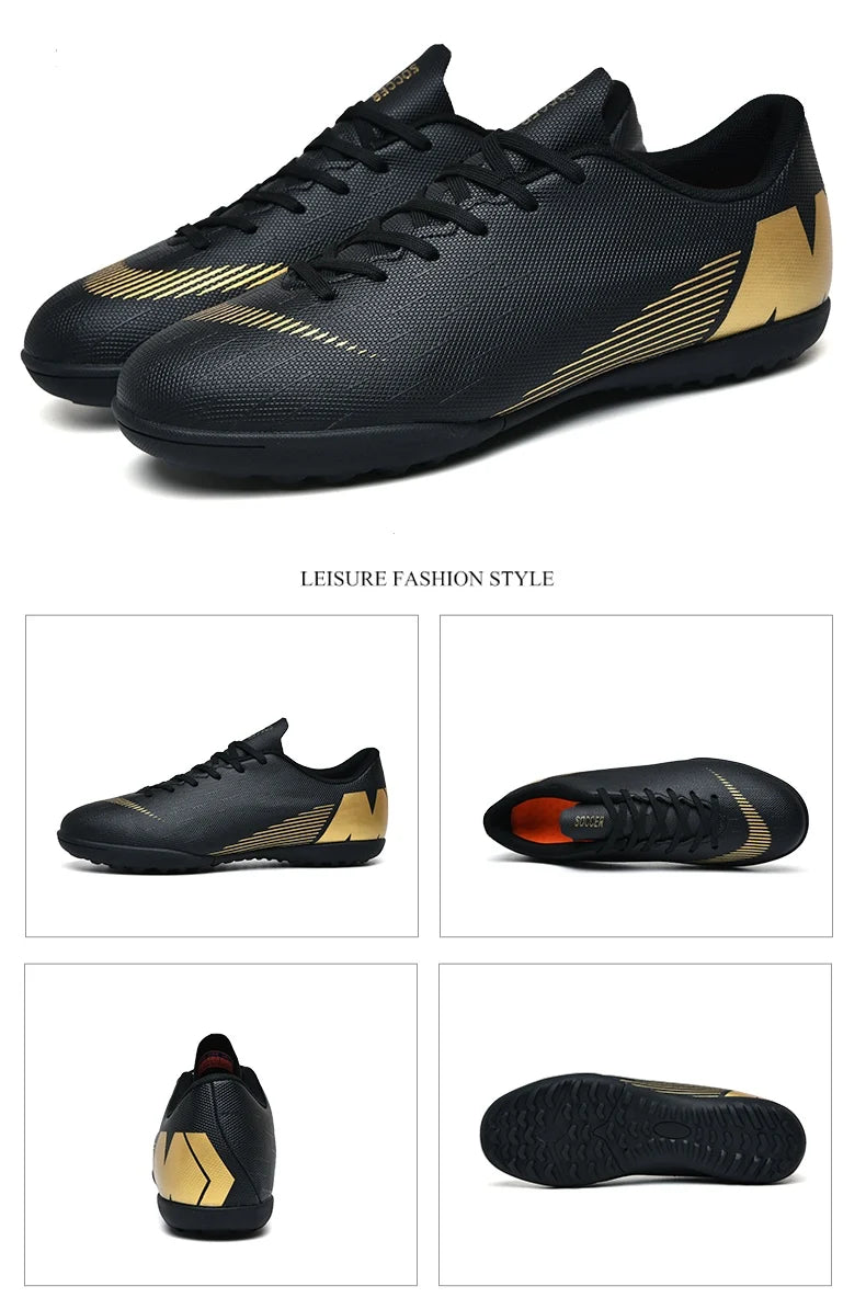 White Men's Football Boots Turf Sneakers Low-cut Soccer Shoes for Men Outdoor