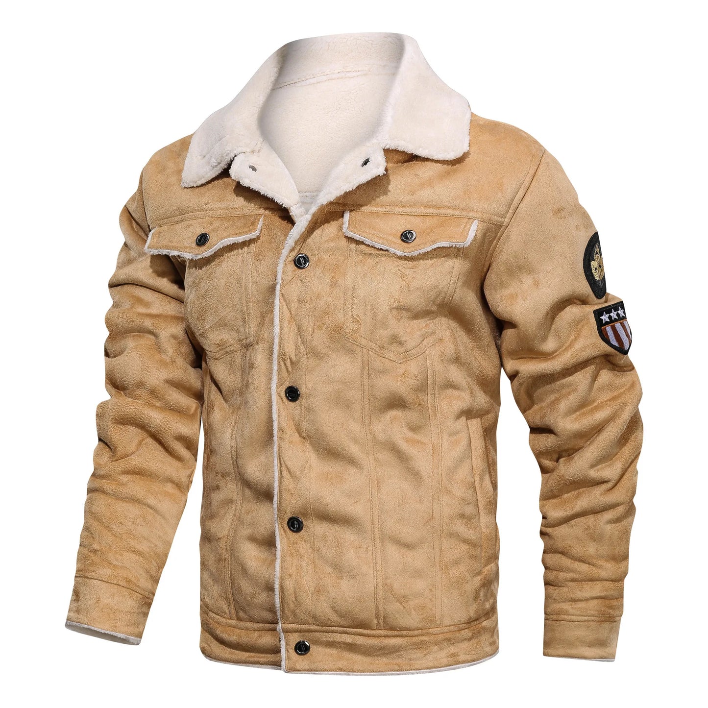 Autumn Winter Coat Men Jacket Vintage Solid Turn-Down Collar Outdoor Training