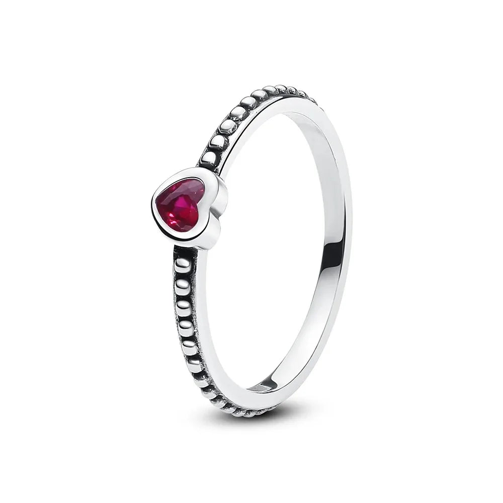 Hot selling 925 sterling silver ring, exquisite luxury, adjustable charm, square circular heart-shaped ring women's jewelry gift