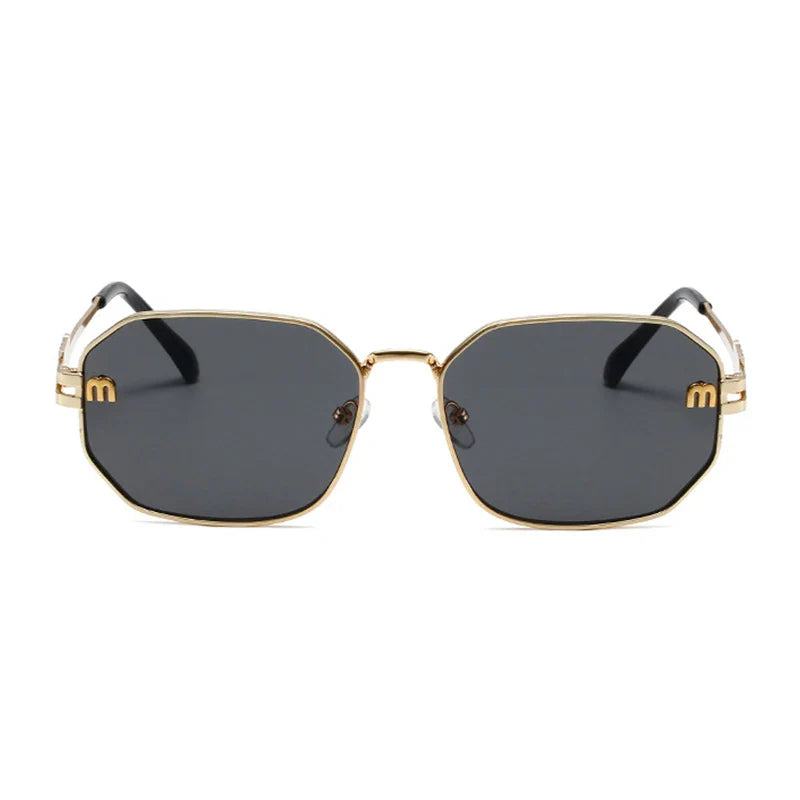 High Quality Rectangle Sunglasses Fashion Brand Designer Vintage Glasses Metal Frame Eyewear UV400 Gafas De Sol Mujer 308393