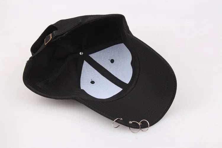 COKK Hip Hop Women's Baseball Cap With Ring Circle Snapback Hats For Men Women Unisex Dad Hat Adjustable Kpop Korean Style Gorra