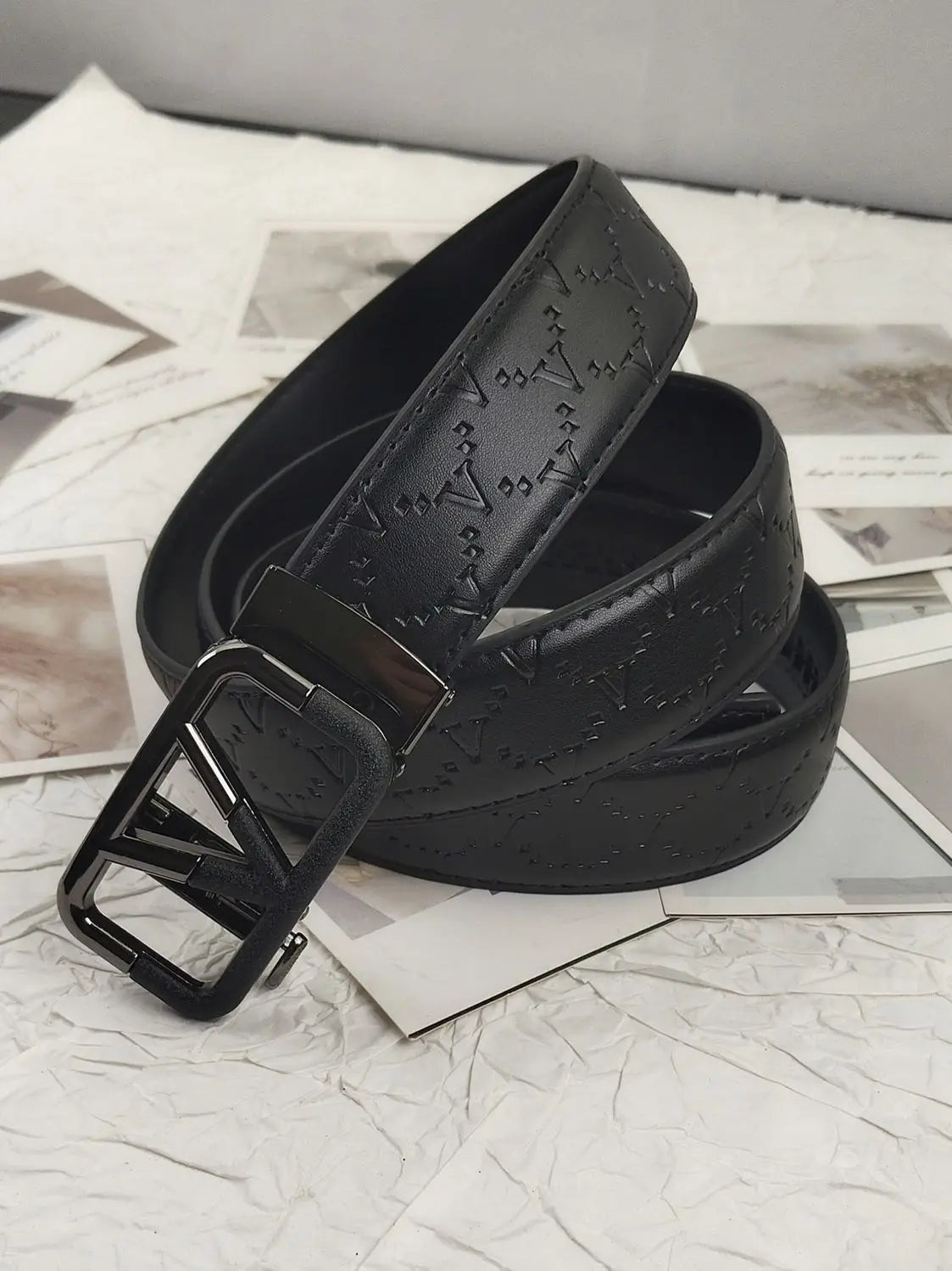 2026 Luxury Designer Belt for Men – Letter Pattern, High-Quality Leather, Metal Buckle, Business & Casual Wear