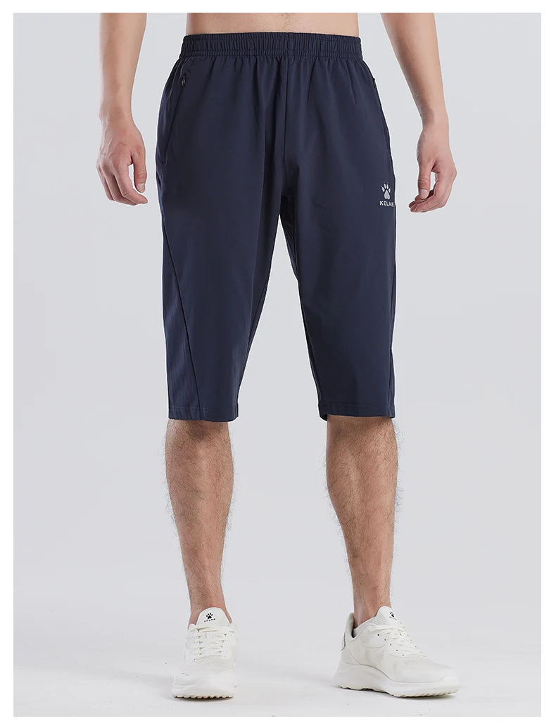 Kelme Sports Capris Men's Summer Breathable Fitness Shorts Football Training Ice Silk Running Shorts