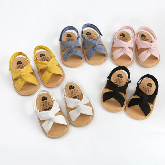 MYGGPP Fashion Newborn Baby Girls Sandals Cute Summer Soft Sole Flat Princess Shoes Infant Non-Slip First Walkers