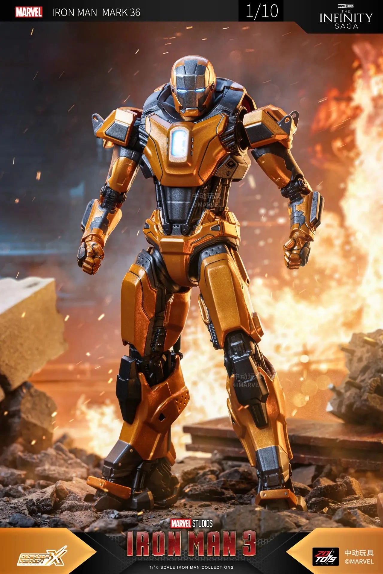 1:10 ZD Toys Iron Man MK38 Igor MK25 Striker MK26 Gamma MK36 Peacemaker MK40 MK15 Sneaky Action Figure Collections Gift