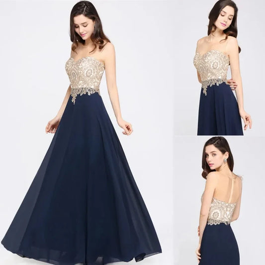Evening wear Dresses: Backless Women A-line Sweetheart Elegant Dress