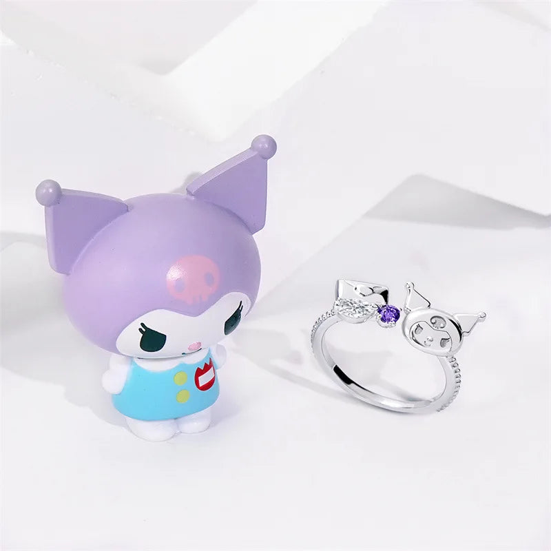 Sanrio Hello Kitty KUROMI College Mix Series-Pompompurin Cartoon Cute Personality Temperament Ring Party Friend's Birthday Gifts
