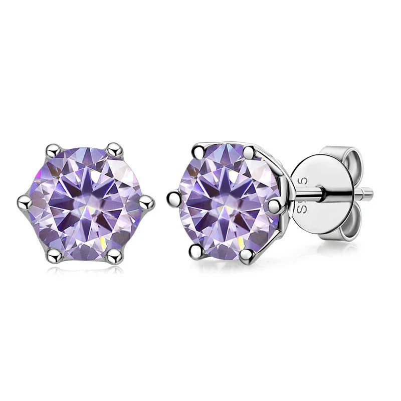 Butterflykiss Real 1 CT D Color Moissanite Stud Earrings For Women Top Quality 925 Sterling Silver Sparkling Wedding Jewelry