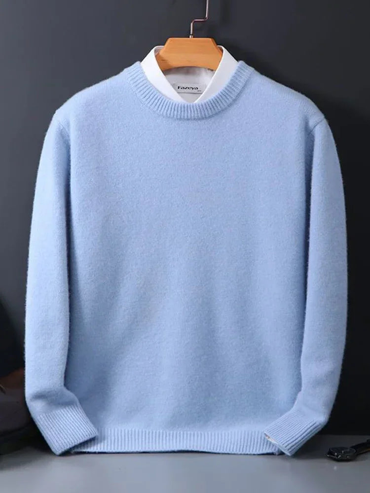 Sweater O-neck Pullovers Men's Loose Oversized M-3XL Knitted Bottom Shirt