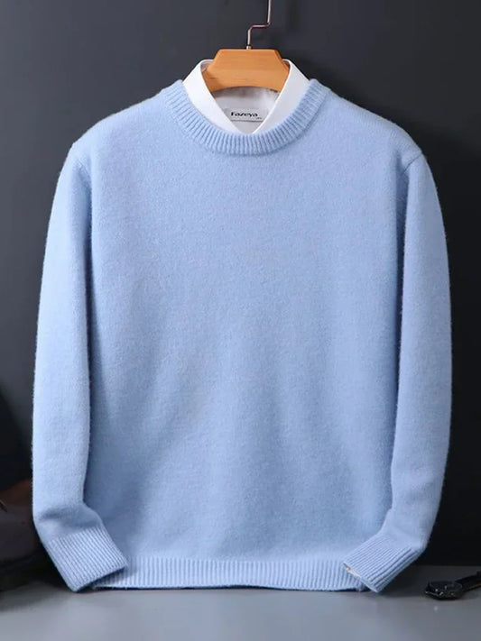 Cashmere Sweater O-neck Pullovers Men's Loose Oversized M-3XL Knitted Bottom Shirt