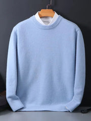 Cashmere Sweater O-neck Pullovers Men's Loose Oversized M-3XL Knitted Bottom Shirt