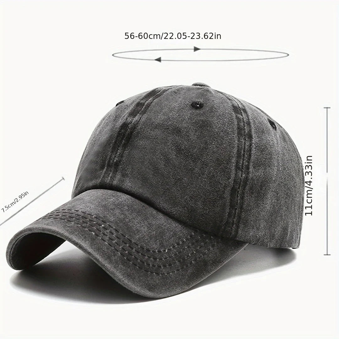 Solid Washed Denim Baseball Cap Vintage Unisex Cotton Sport Hat Outdoor Soft Top Breathable Versatile Sunshade Caps Women Men