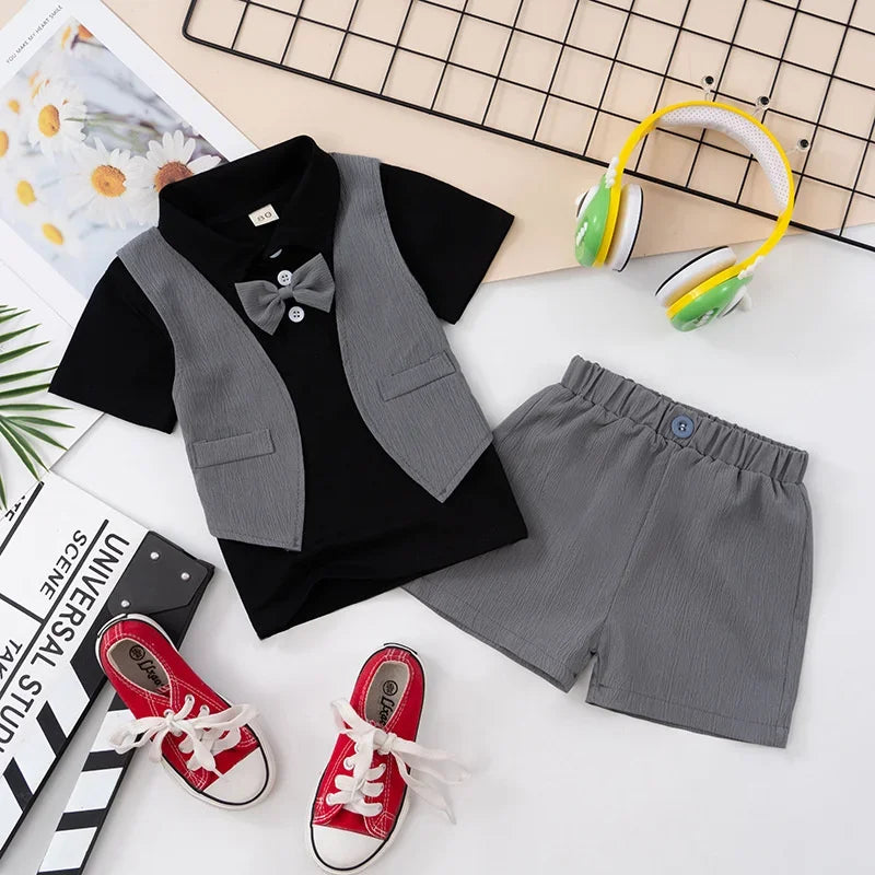 New Summer Baby Boys Clothes Suit Children Casual T-Shirt Shorts 2Pcs/Sets Toddler Cotton Costume Infant Outfits Kids Tracksuits