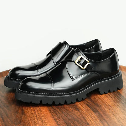 Luxury Patent Leather Mens Formal Shoes Handmade Italian Quality Fashion Buckle Genuine Leather 2024 Wedding Social Shoes Man