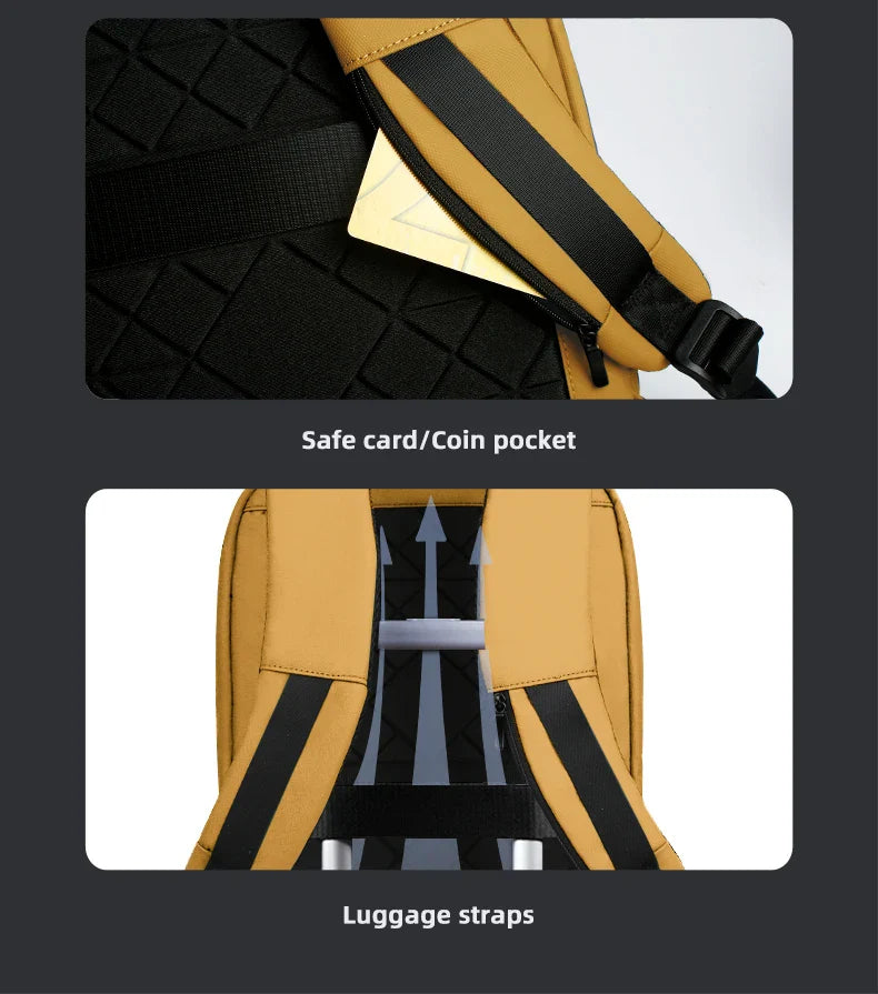 Heroic Knight Thin Male Work Backpack Multifunctional Fashion 15.6 In Laptop Backpack Casual Waterproof Business Travel Daypack