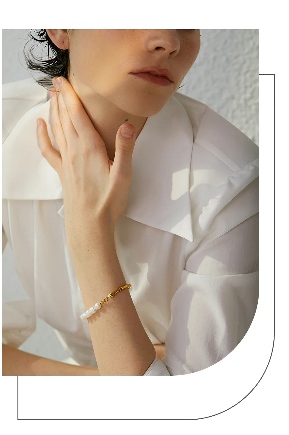 Yhpup Luxury Natural Freshwater Pearls Stainless Steel 18k Gold Color Bracelet Bangle Temperament Fashion Jewelry Women New Gift