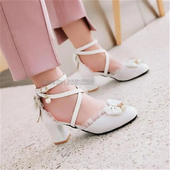 Children Ankle Strap High Heels Girls Wrap Toe Princess Kids Beach Sandals Baby Toddler Student Party Dance Shoes