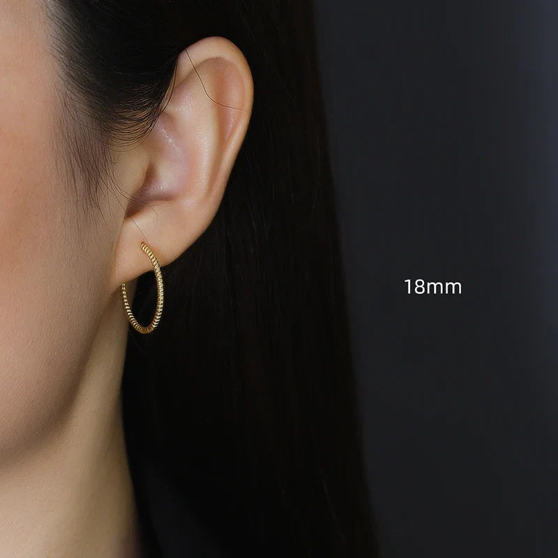 WANTME 925 Sterling Silver Fashion Piercing Charm Twist Huggies Hoop Earrings for Women Rock Gothic Unisex Jewelry Ear Buckles