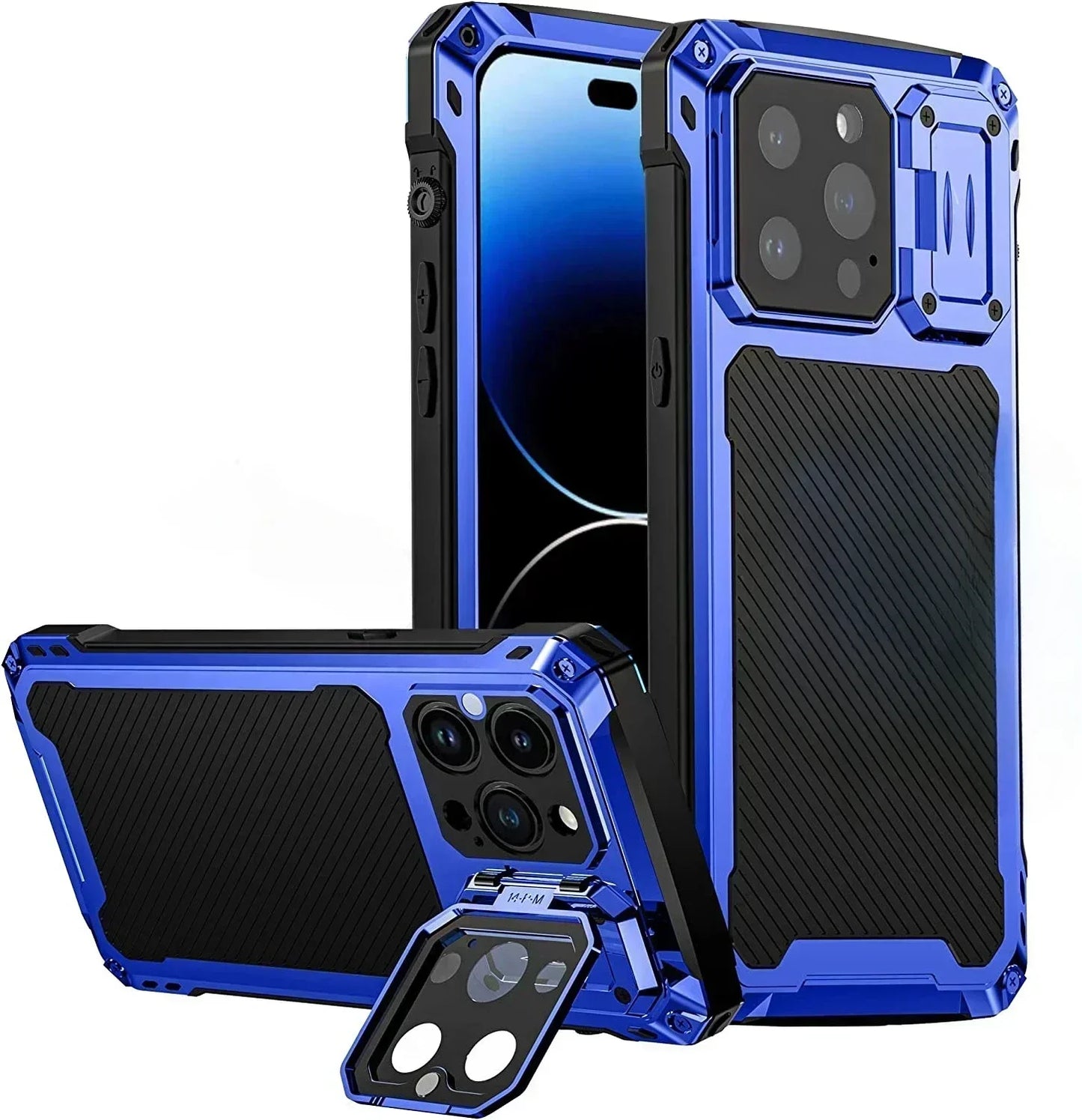 Heavy Duty Military Armor Metal Case For iPhone Air 17 16 15 Plus 14 Pro Max Shockproof Cover Camera Screen Protector Magsafe