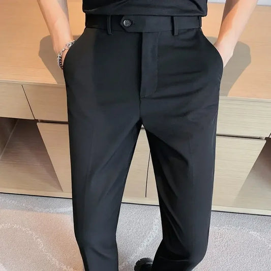 Fluid Man Suits Pants Business Elastic Social Tailoring Stretch Trousers for Men