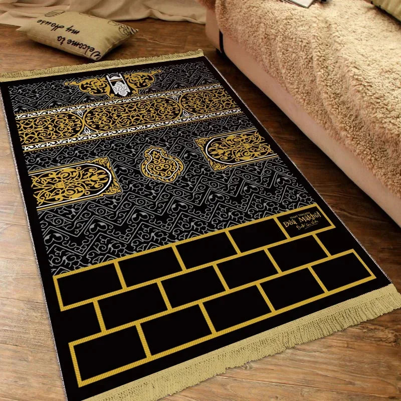 Muslim Carpet Blanket Thick Non-slip Prayer Rug Tapete with Tassel Islamic Mat Portable