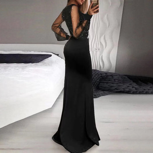 Evening wear Dresses: Long Dress Women's Deep V Neck Dress