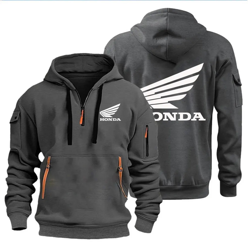 Men's Clothing Hoody Hoodie Motorcycle Jacket Honda Wing Logo Print Sweatshirt Pullover Trendy Biker Jacket Autumn and winter