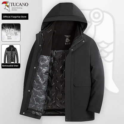 Woodpecker Men Fleece-lined Thickened Middle-Aged and Elderly Heattech Dad