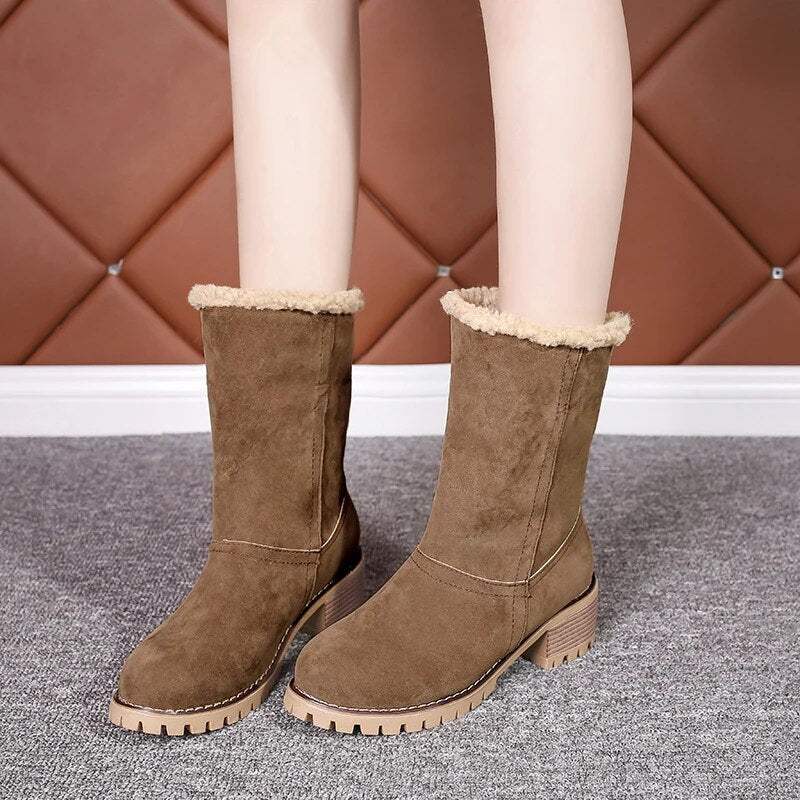 Winter Boots Women Fur Warm Snow Boots Ladies Warm Wool Booties Ankle Boot
