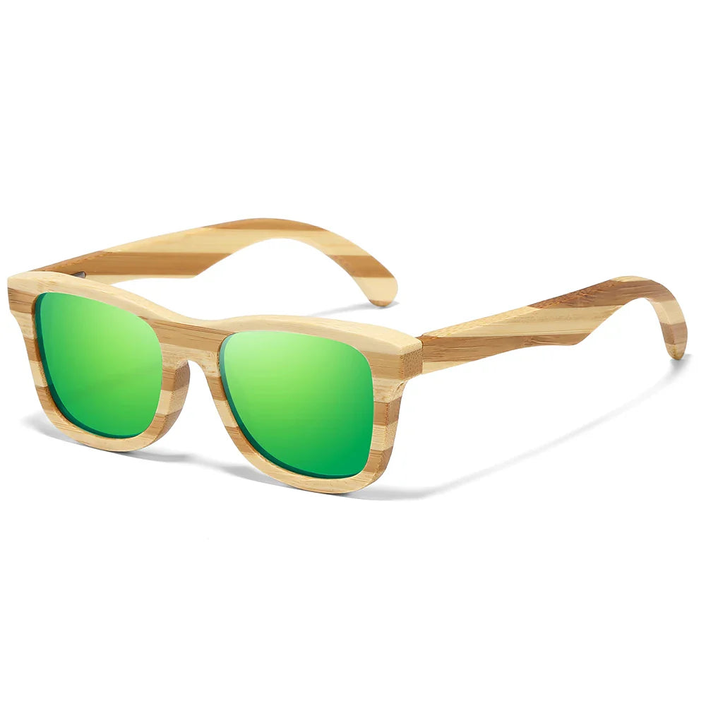GM Natural Zebra bamboo adult sunglasses Manual polarized glasses Mirror coated lens Glasses Gift box 8621C